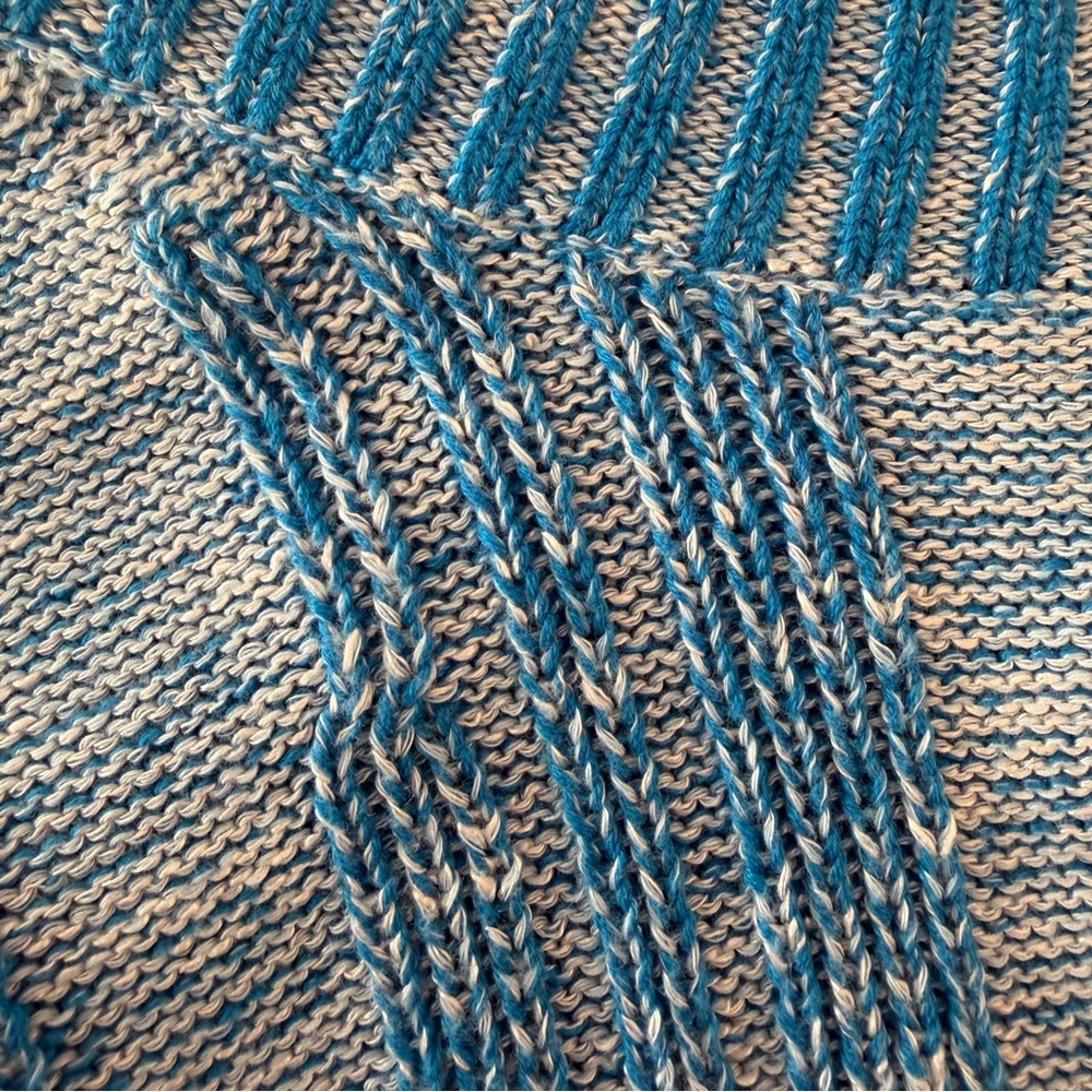PILCRO Anthropologie Blue Marled Ribbed Oversized Sweater 1X High-Low - Picture 6 of 6